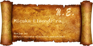 Micska Eleonóra névjegykártya